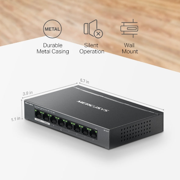 8-Port Gigabit Desktop Switch with 7-Port PoE+  MS108GP