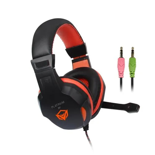 Platinum MT-HP010-A-PLAT Gaming Headset – 40mm Drivers, Dual 3.5mm Jacks, Noise-Isolating Microphone