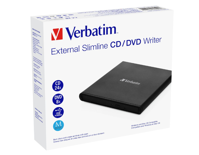 VERBATIM MOBILE DVD REWRITER USB 2.0 BLACK (LIGHT VERSION) 53504