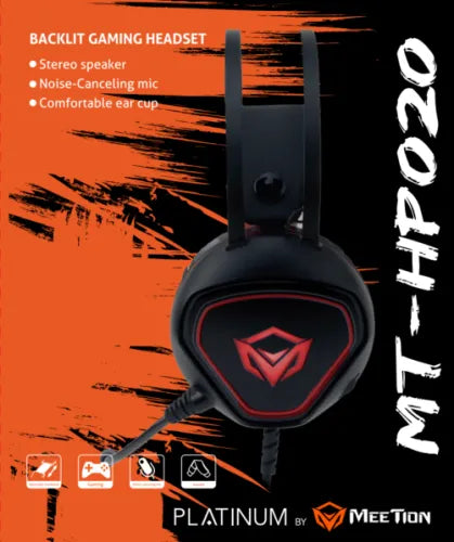 Platinum MT-HP020-A-PLAT Gaming Headset – 50mm Drivers, USB + 3.5mm, Omnidirectional Microphone