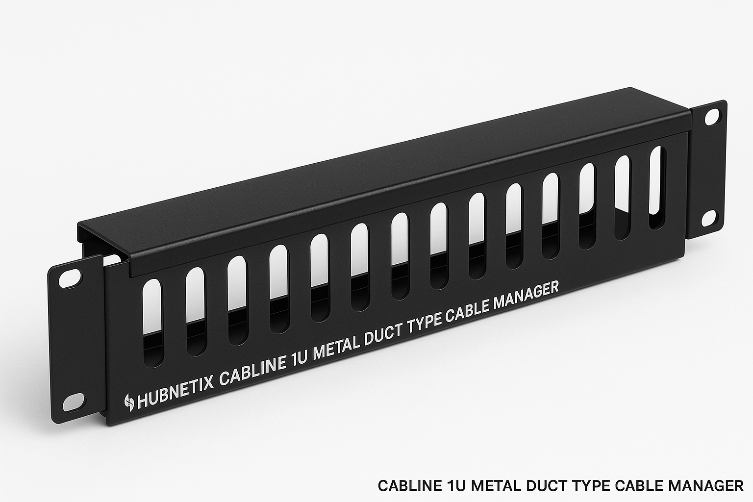HUBNETIX CABLINE 1U METAL DUCT TYPE CABLE MANAGER - HCS-CM1UD-MT-BK