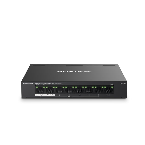 8-Port Gigabit Desktop Switch with 7-Port PoE+  MS108GP