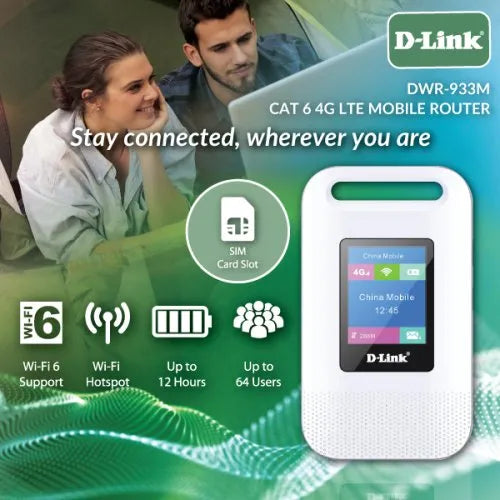 D-Link CAT 6 4G LET 300 Mbps with LCD display - DWR-933M