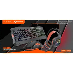 Platinum MT-C505-A-UAR-PLAT Gaming Combo – Keyboard, Mouse, Headset & Mousepad, RGB Backlit