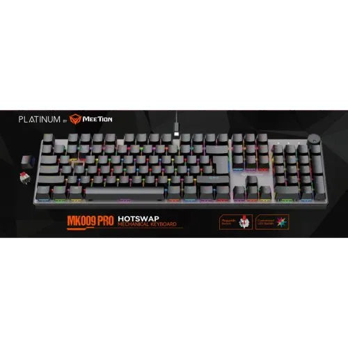 Platinum MT-MK009Pro-W-UAR-PLAT Mechanical Gaming Keyboard – RGB Backlit, Hot-Swappable, Full Size