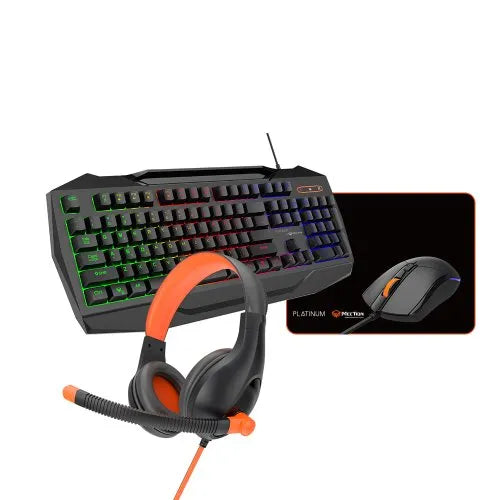 Platinum MT-C490-A-UAR-PLAT Gaming Combo – Keyboard, Mouse, Headset & Mousepad (4-in-1)