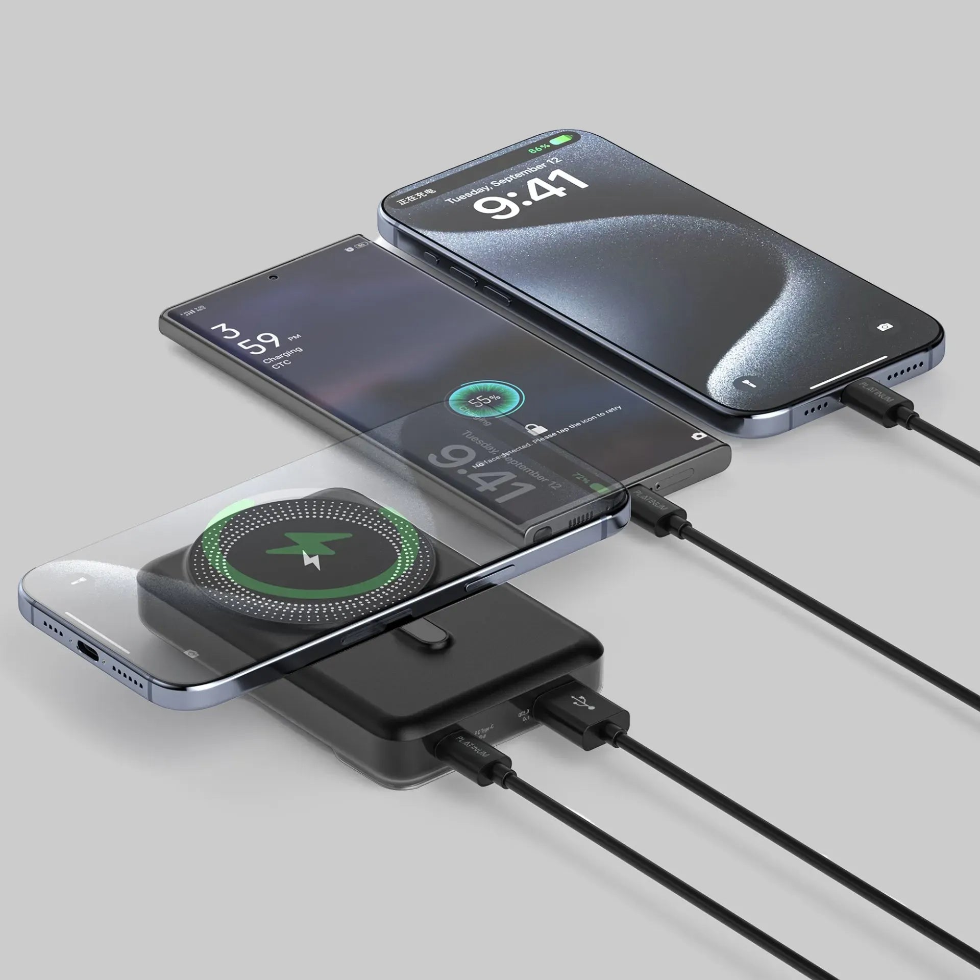 Platinum Vital Series Mag Power Bank 10000Mah - Black - P-Pbvtmg10Bk