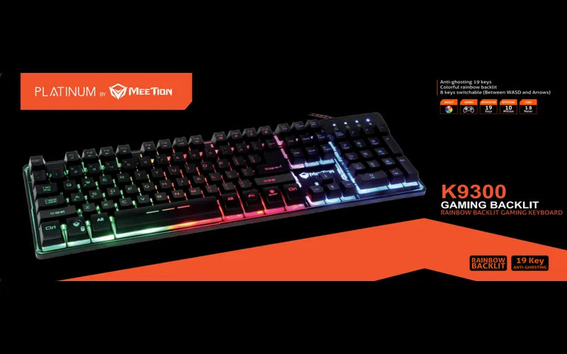 Platinum MT-K9300-A-UAR-PLAT Gaming Keyboard – Gold-Plated USB, 104 Keys